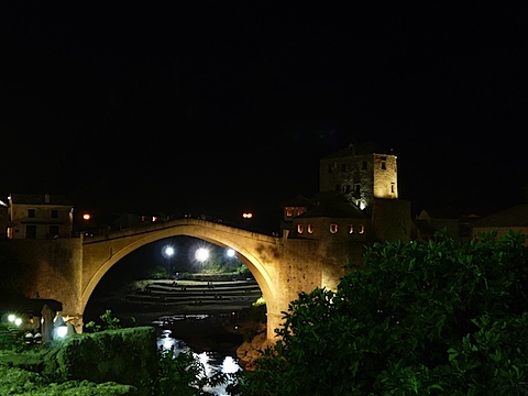 Stari Most bei Nacht